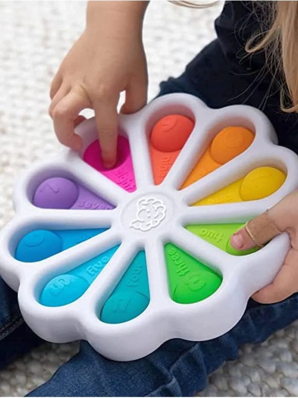 Dimpl Digits Rainbow Popper Toy - Blue Frame